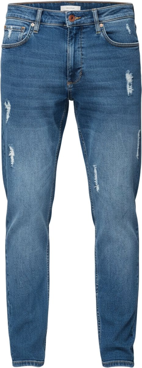 OMBRE Broek - Slim Fit - Katoen - Rits Donkerindigo S