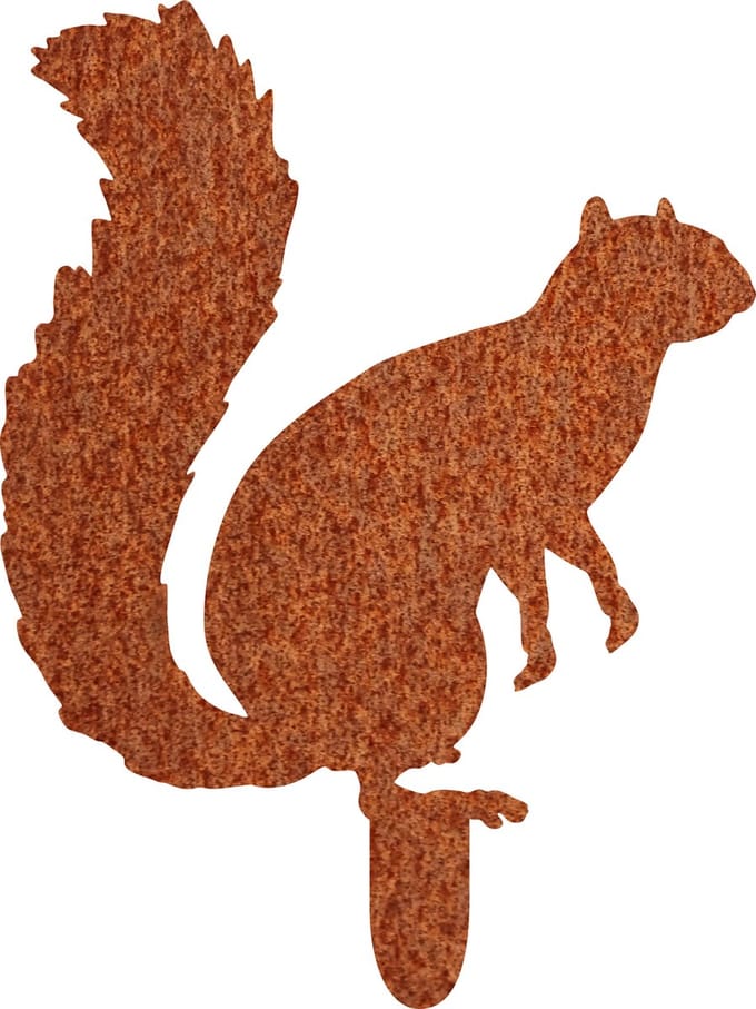 Ferdec - Eekhoorn met grondpin - silhouet van cortenstaal