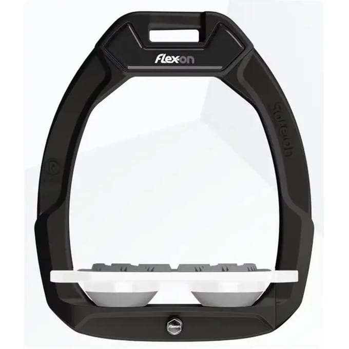 Veiligheidsscharen Paardrijden Plat Grip Zwart/Wit/Grijs Flex-On Safe-On