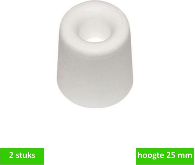 Deltafix - Deurbuffer rubber 25mm wit 2st