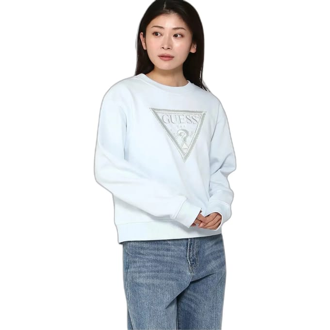 Dames sweatshirt met tricot driehoek in fleece Guess