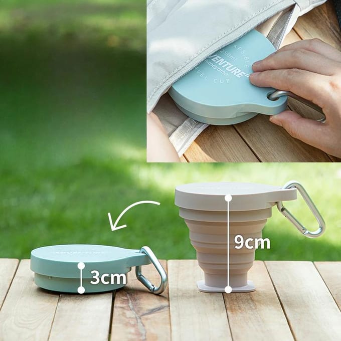 Tasse à café pliable en silicone SHIMOYAMA, tasse de camping pliable