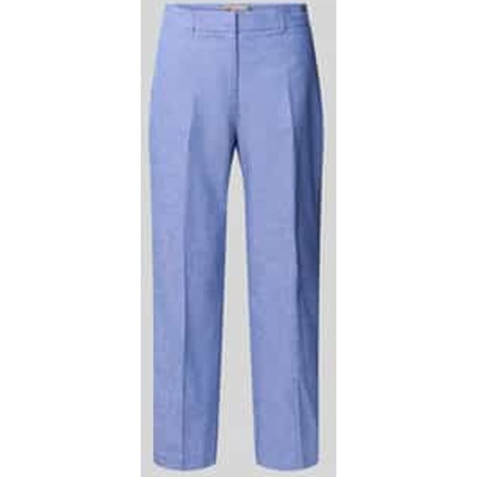 straight fit stoffen broek van linnenmix