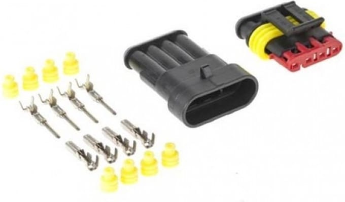 Hermetische connector set - 12 tot 24 Volt - 4 pin superseal - IP67