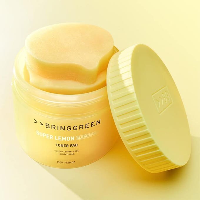 [BRING GREEN] Tampon de toner au glutathion Super Lemon avec recharge 150 g 90P*2EA beige