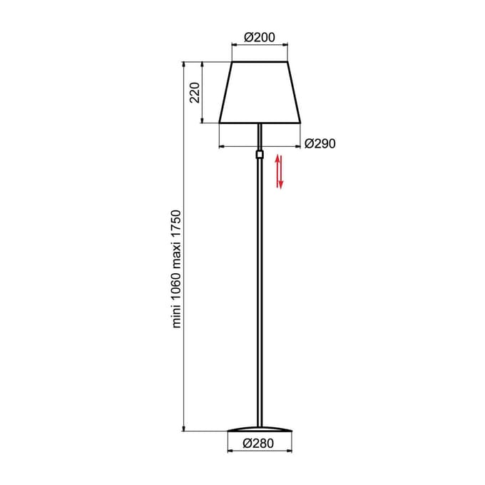 Aluminor Store vloerlamp, alu/zwart
