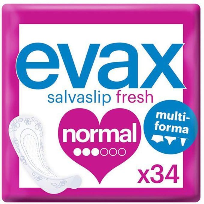 Inlegkruisjes EVAX SALVA-SLIP FRESH MULTIFORM normaal 34 stuks