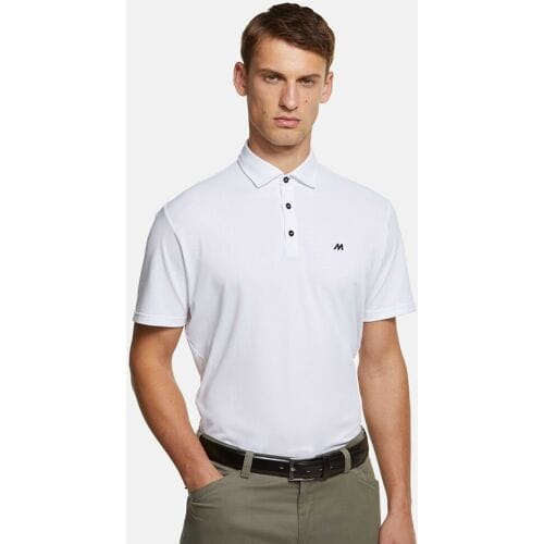 Meyer Polo Rory High Performance Piqué Look Texture Wit / male