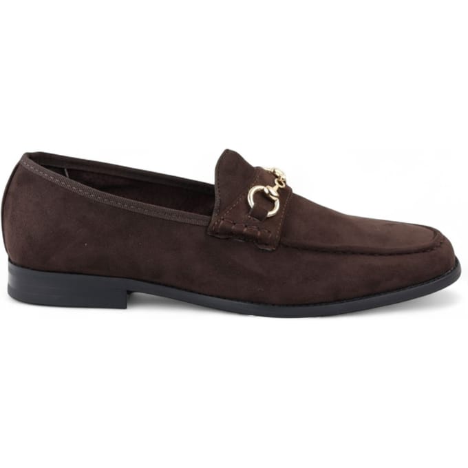 Bruine suède mocassins met leren voering voor heren
