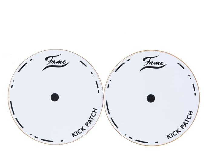 Fame FKPSW-2 Bass Drum Patch Single White - Accessoire voor drumvellen
