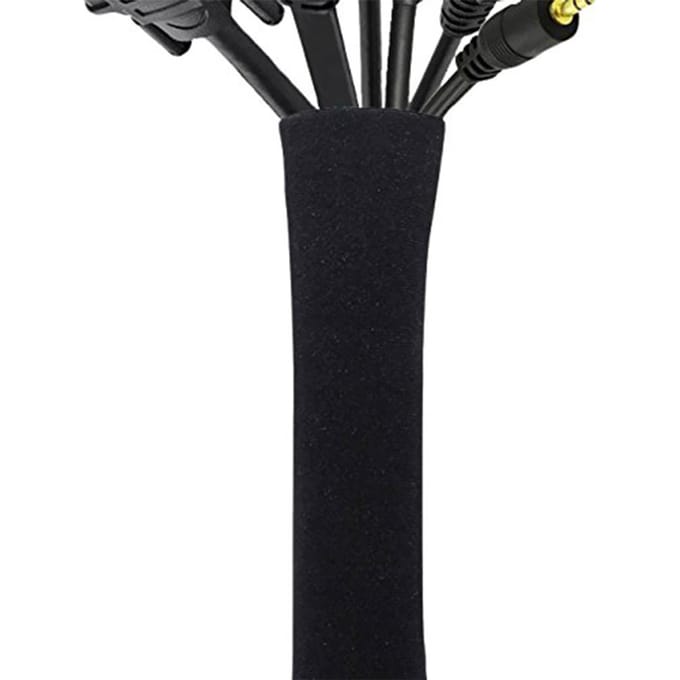 Cache-câble, manchon de gestion, organisateur de fil, cache-câble, protecteur, conception à fermeture éclair 50 cm black