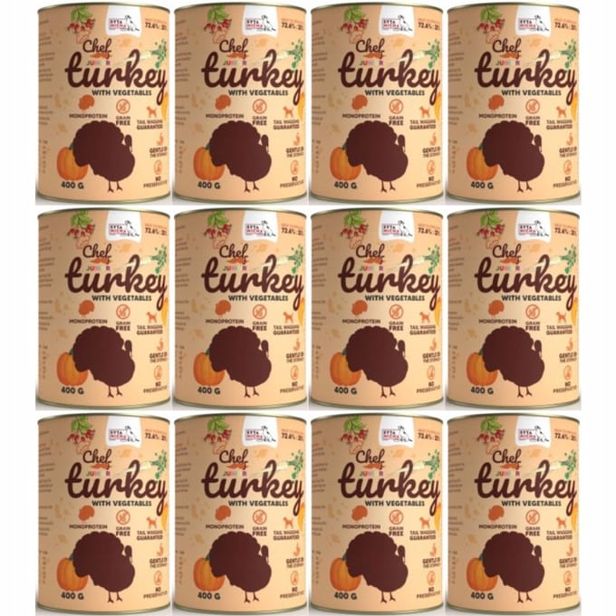 Syta Micha - Junior hondenvoer - Indyk met Groenten - 12x400g - Graanvrij