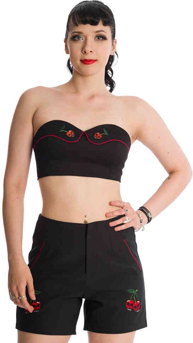 Banned - PICK ME CHERRY Crop top - M - Zwart