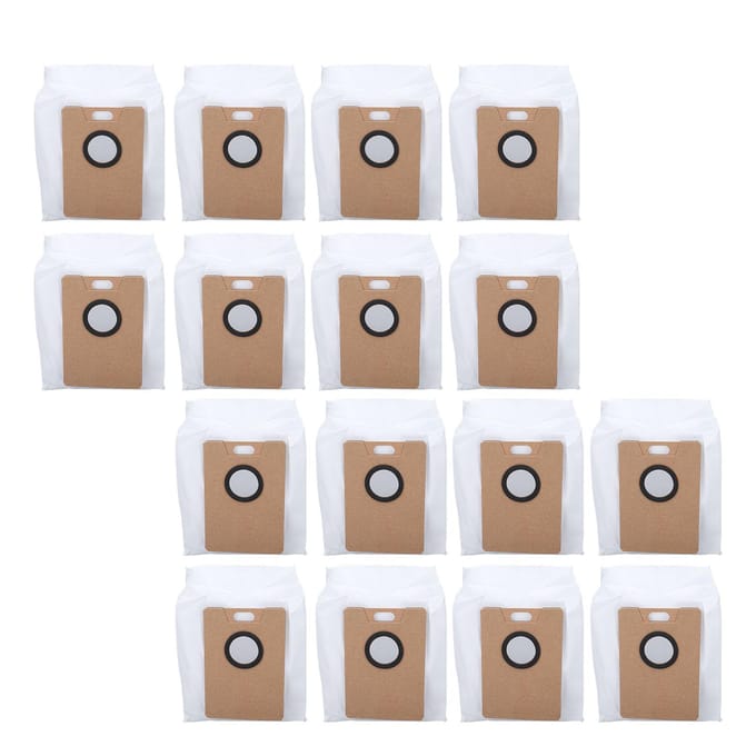 16 STUKS Stofzakken Geschikt voor RV20 Max Plus Robotstofzuiger 3L Capaciteit Heavy Duty Zakken white