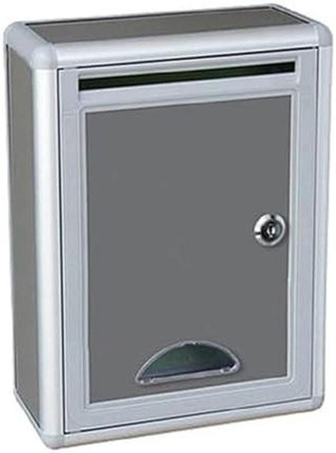 Afsluitbare Brievenbus - Buitenpostbak - Post Ontvangen - Grote Capaciteit - 28.5 cm - Grijs