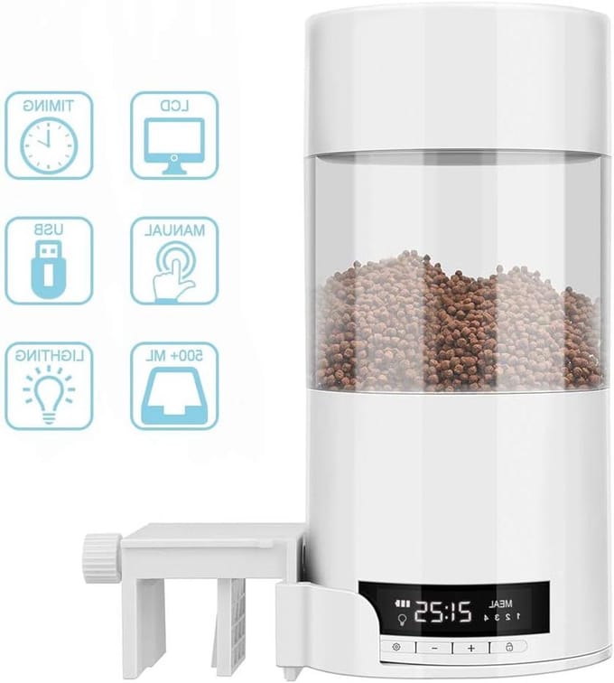 Allecto Plus - Voederautomaat voor aquarium visvoerdispenser 500 ml capaciteit