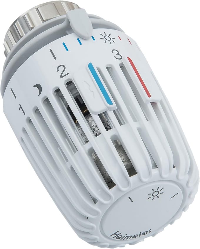 Thermostaatkop met K-instelling voor Radiatorverwarming in Wit