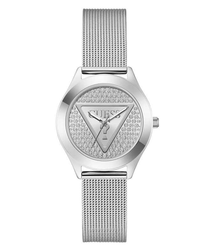 Guess Glitz Plaque GW0835L1 Horloge - Staal - Zilverkleurig - Ø 34 mm