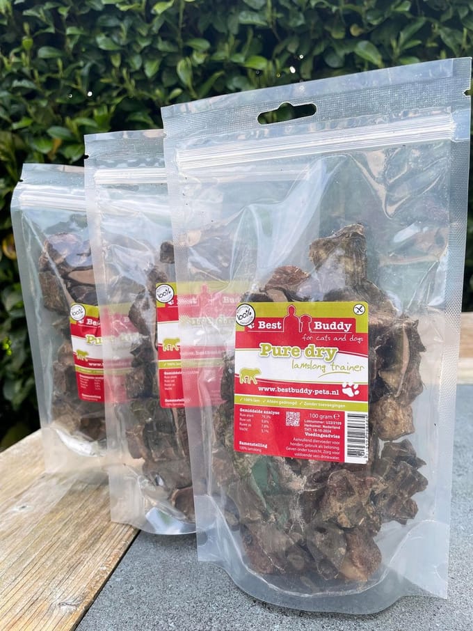 ACTIE - 2x lamslong trainer - hondensnack - trainingsnack
