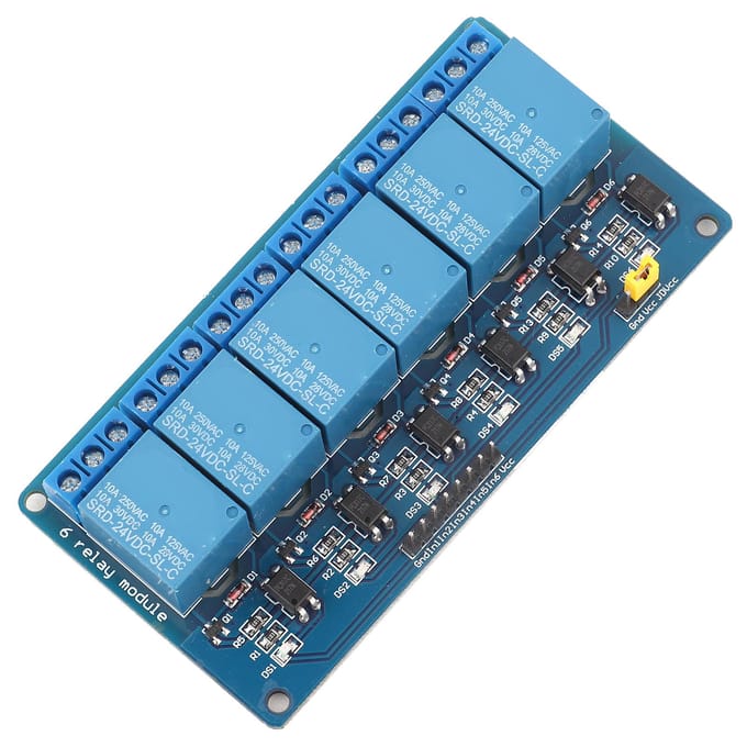 Module Relais 6 Canaux à Déclenchement Bas Niveau Avec Optocoupleur 24V