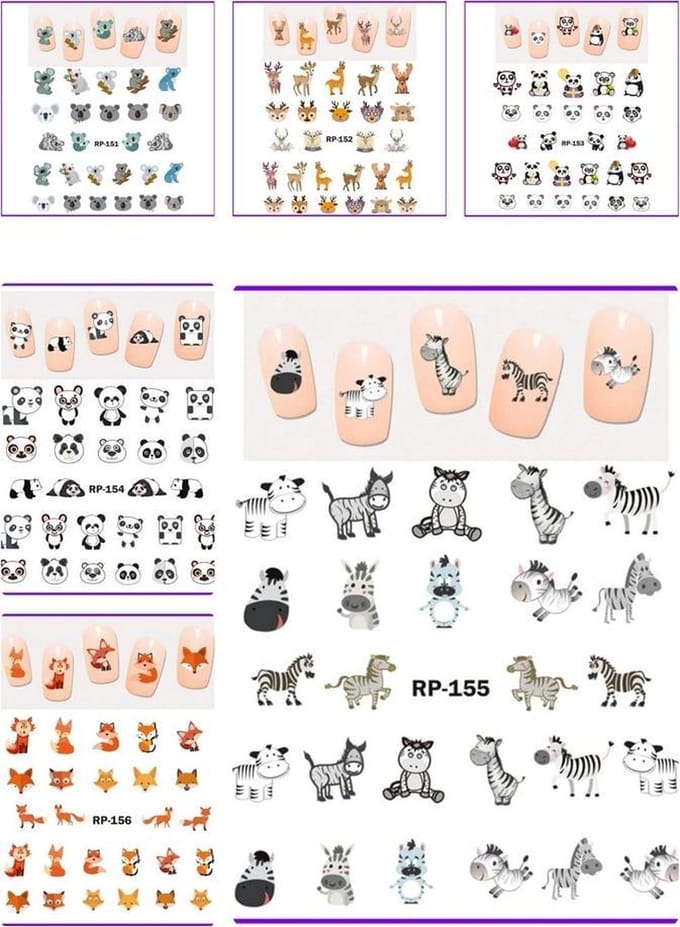 Nagel Sticker Set Dieren (150 stickers)
