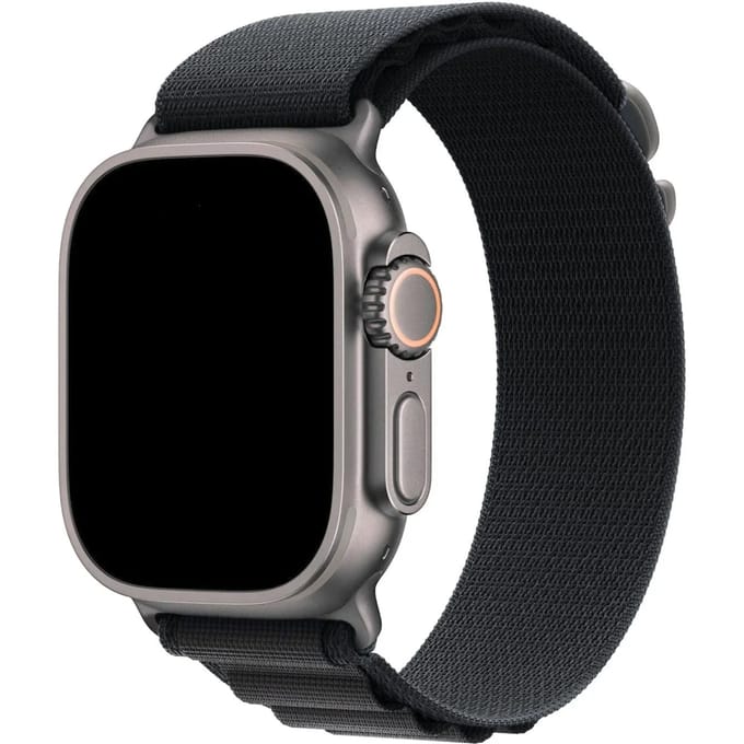 2+2 | Apple Watch Bandje Alpine - Nylon - Zwart - Zilver