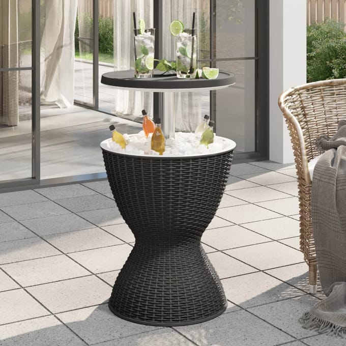 3-in-1 Tafel met IJskoeler Zwart Polypropyleen