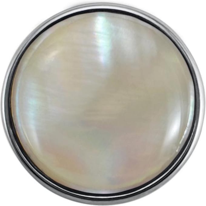 Quiges - Drukknoop Mini 12mm Schelp Parelmoer Wit - EBCMK109