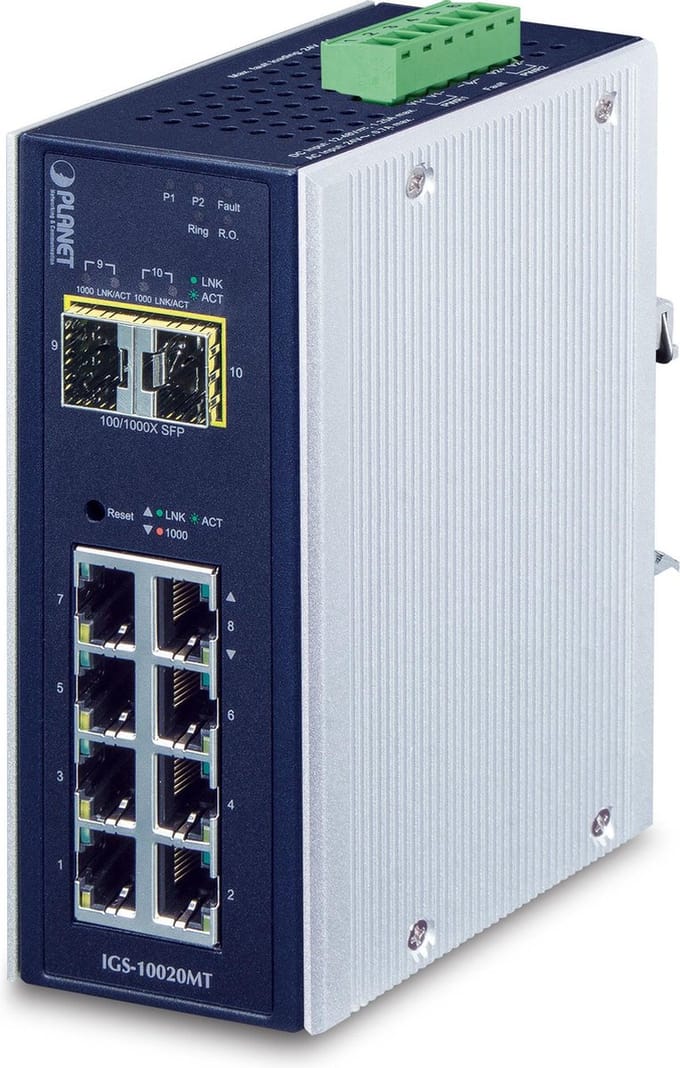 Planet Ip30 8*1000Tp+2*100/1000 Sfp Full Managed