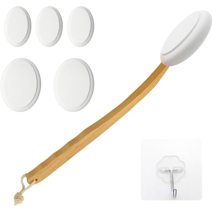 Brosse pour le corps, brosse de bain exfoliante pour le dos, pour douche, poils naturels, massage corporel antidérapant kaki