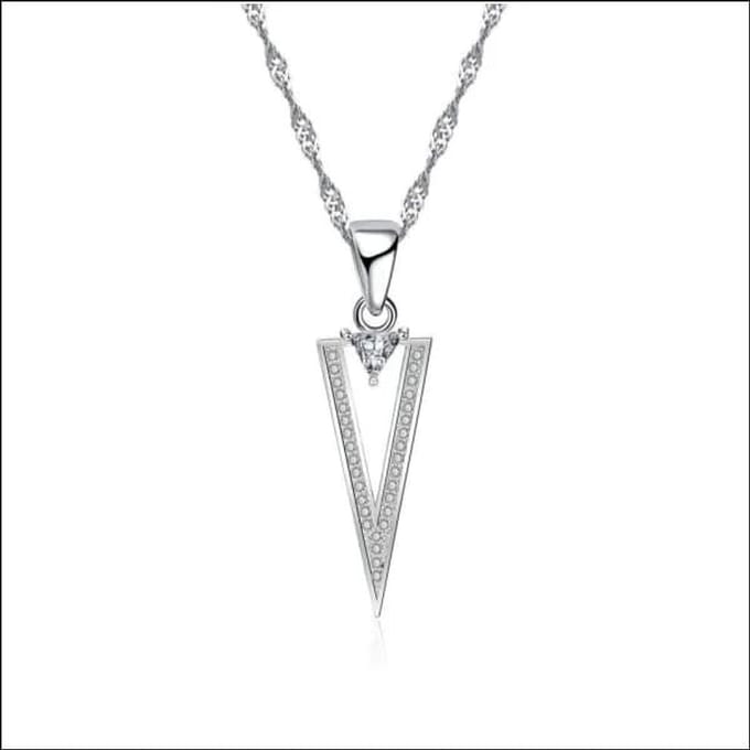 Zilveren Halskettingen dames -Driehoek - 45cm - ketting met hanger