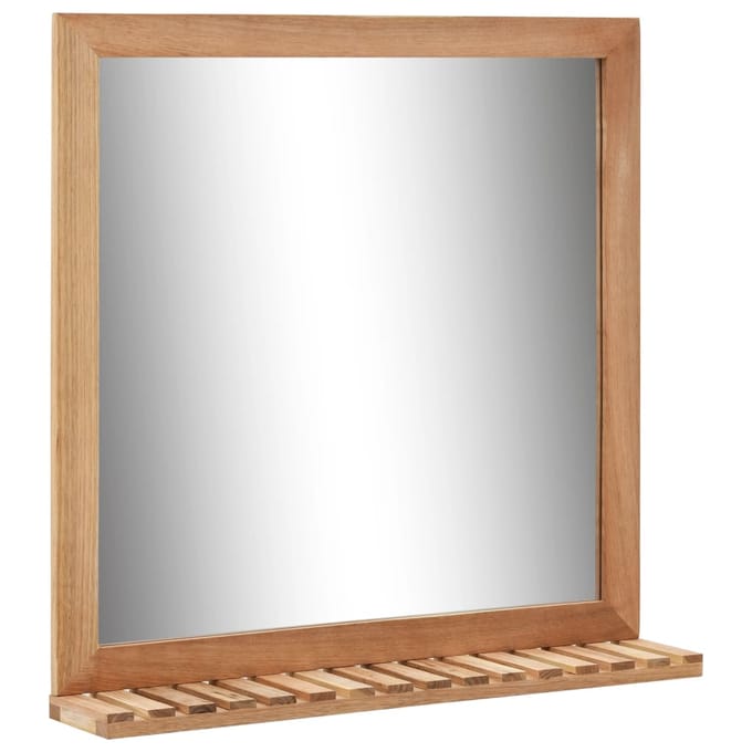 vidaXL - Badkamerspiegel - 60x12x62 - massief - walnotenhout