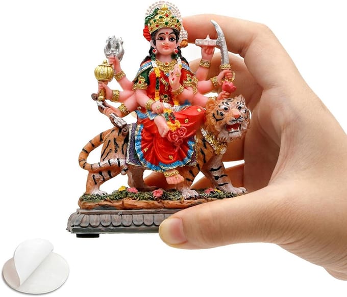 Solidchoice - Kleine Durga op Tijger Standbeeld voor Auto
