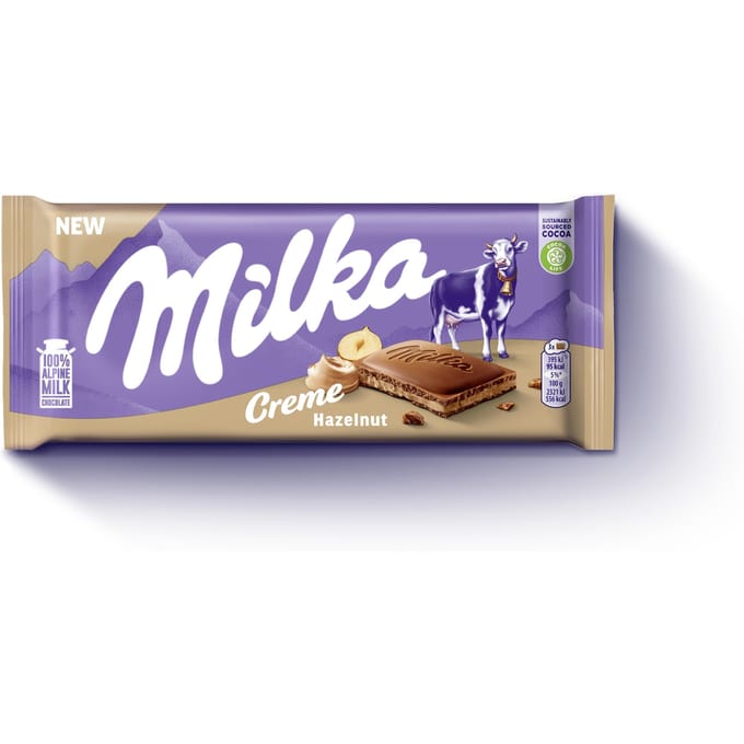 Milka Chocolat au lait Crème avec fourrage noisette 85 g