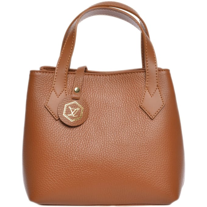 Luisa Vannini Brown Rundleer Tas