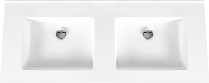 Wastafel Boss & Wessing Zonder Kraangaten 45.5x154 cm Solid Surface Wit