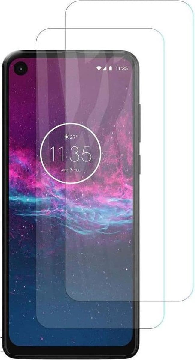 Screenprotector Glas - Tempered Glass Screen ProtectorGeschikt voor: Motorola One  Action  - 2x