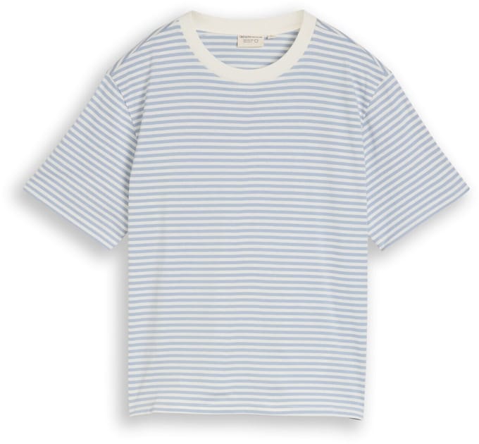 Tom Tailor Denim - T-shirt met boxy pasvorm - Maat S - light blue white stripe