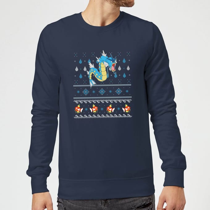 Pokemon Gyarados Christmas Jumper - Navy - M