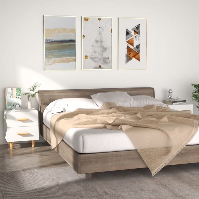 vidaXL - Nachtkastjes - 2 - st - 40x35x47,5 - cm - wit