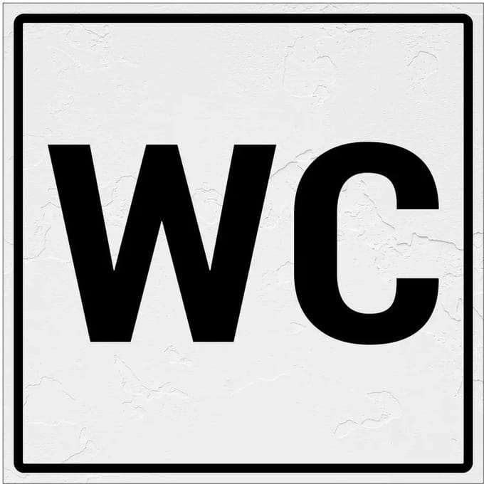 WC bordje | Forex Re materiaal | 20 x 20 cm