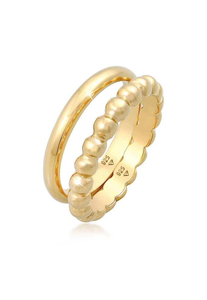 Elli - Ring - Dames Band Ring Duo Basic Ball Trend in 925 Sterling Zilver - Dames