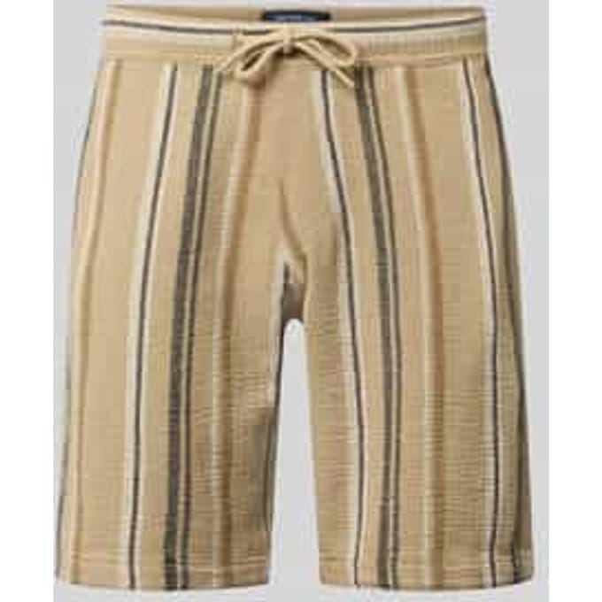 Shorts met streepmotief en tunnelkoord