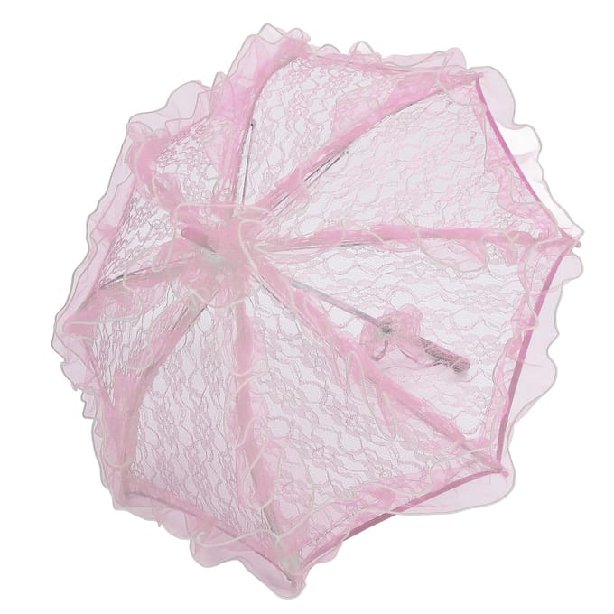 Kant Parasol Paraplu Handgemaakt Bruiloft Bruids Kant Paraplu Elegante Decoratieve Kant Paraplu roze