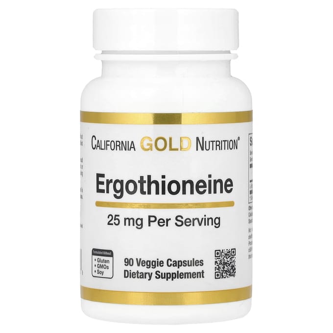 California Gold Nutrition, Ergothionéine, 25 mg, 90 gélules végétales