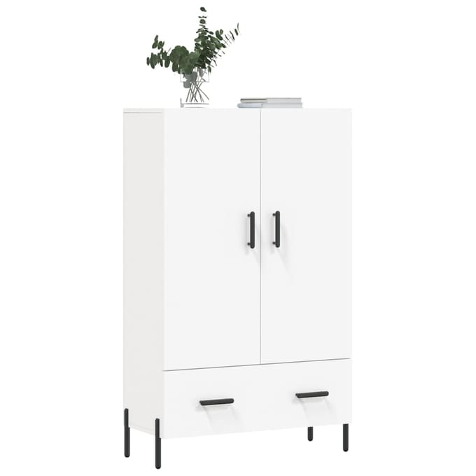 vidaXL - Hoge - kast - 69,5x31x115 - cm - bewerkt - hout - wit