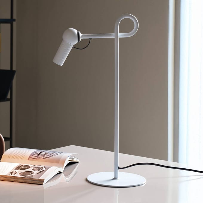 kdln LED tafellamp Bird, wit, 48 cm, metaal, dimbaar