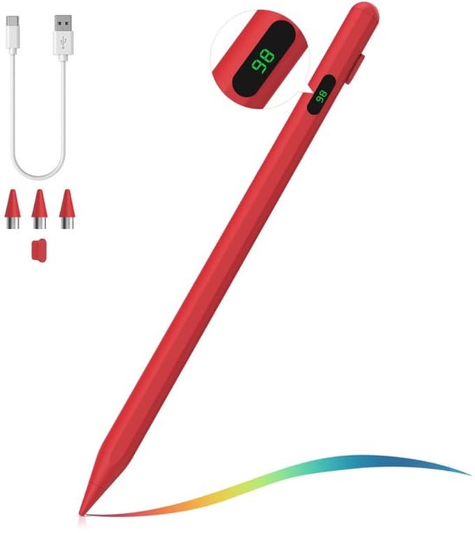 Vt products - Stylus Pen - Tablet Pen - LED Power Display - Rood - Universeel