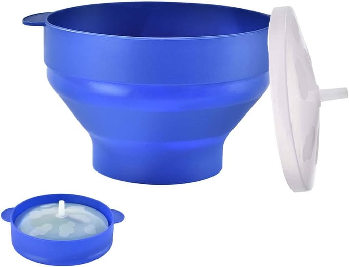 Popcorn Maker - Magnetron Bowl - Snacks Maken - Hittebestendig Siliconen - Opvouwbaar Ontwerp - Blauw