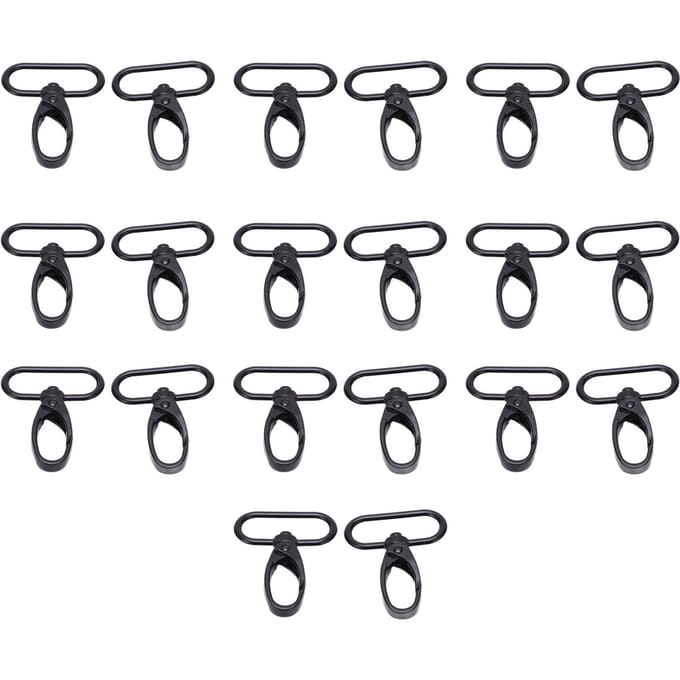 20 stuks karabijnhaak met veerclip Duurzaam legeringsmateriaal Brede toepassing Hoge flexibiliteit Eenvoudige bediening black